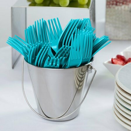 CREATIVE CONVERTING 010617B 7 1/8in Bermuda Blue Disposable Plastic Fork, 288PK 286FORKBB